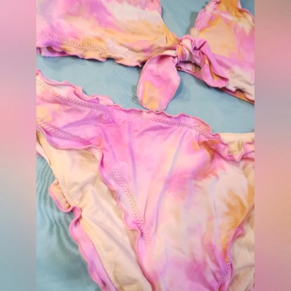 Hobie tie dye ruffle detail bikini - Picture 3 of 6